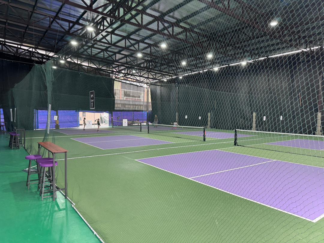 Indoor courts during evening play