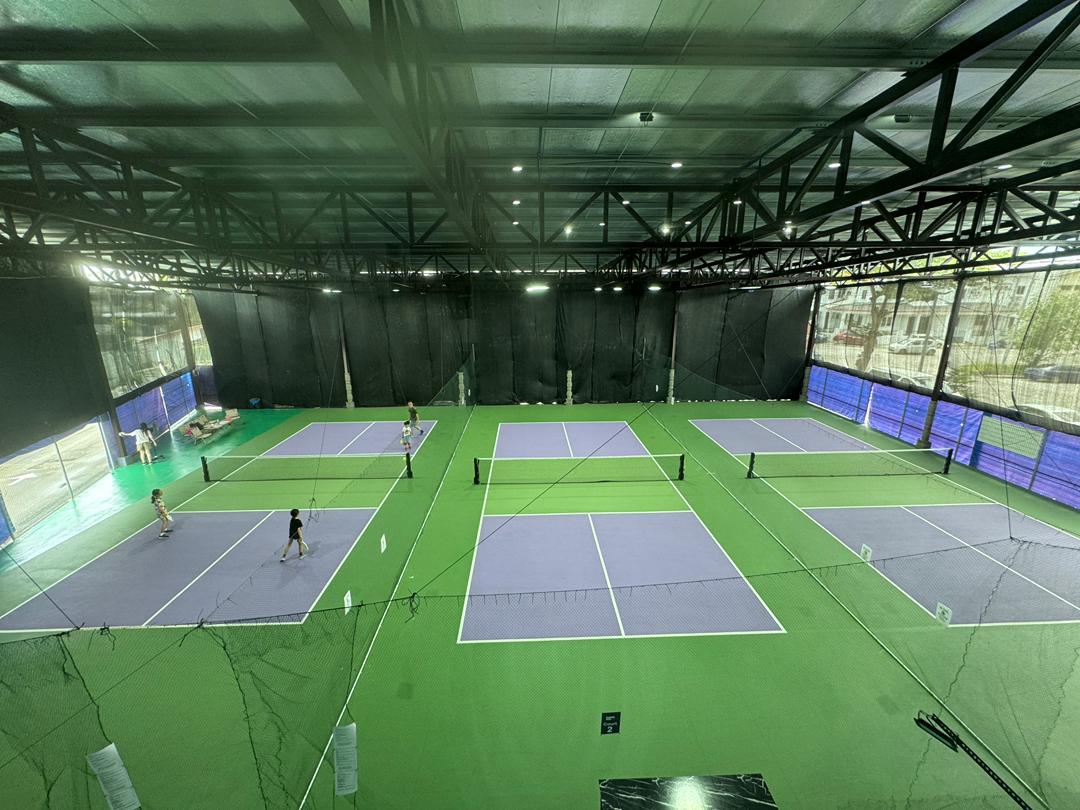 Wide view of all pickleball courts at TPA